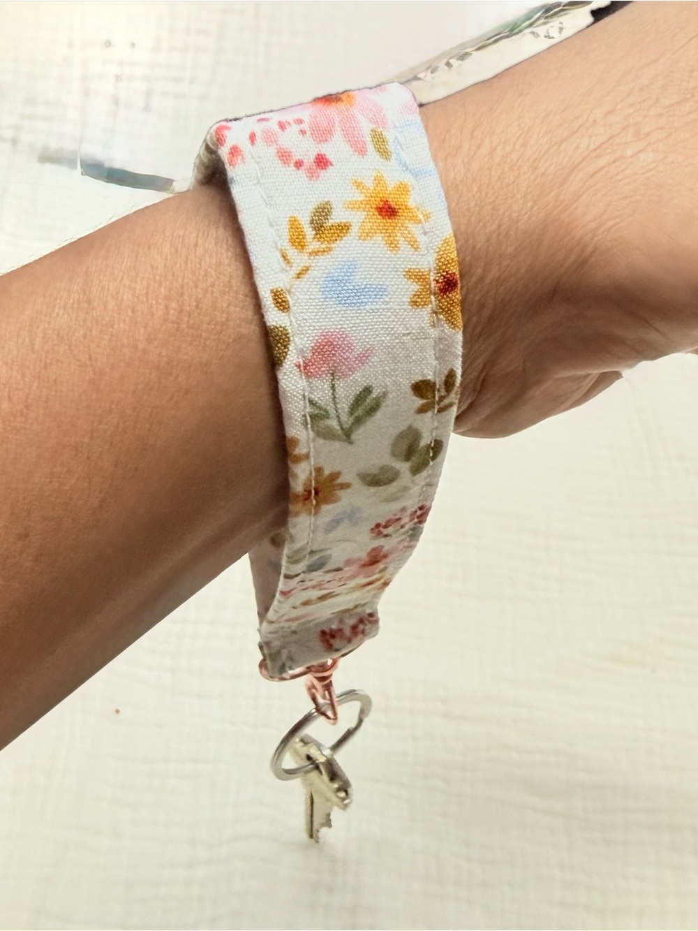 Handmade Patchwork Pink Multi Wristlet Key & Card Holder Strap 3 Pieces - Picture 10 of 10